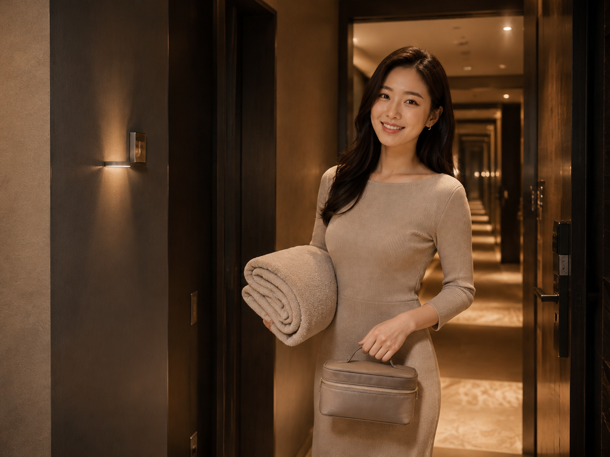 서울 동작구 방문 홈케어 일정을 준비하는 젊은 성인 한국 여성 관리사